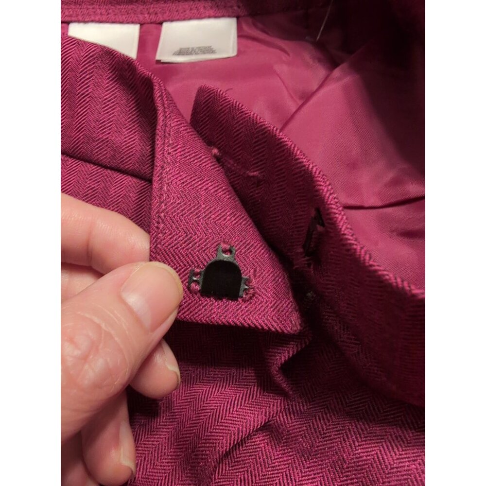 Le Suit Womens Size 10 Dress Pants Magenta Pink Herringbone Lined Career - Picture 6 of 6